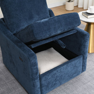 Swivel Arm Chair With USB Type-C Charging And Book Pocket