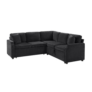 Modern L Shaped Sectional Sofa Bed With Hidden Storage Upholstery