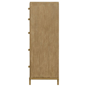 Stevie - Rectangular 5 Drawer Chest - Sand