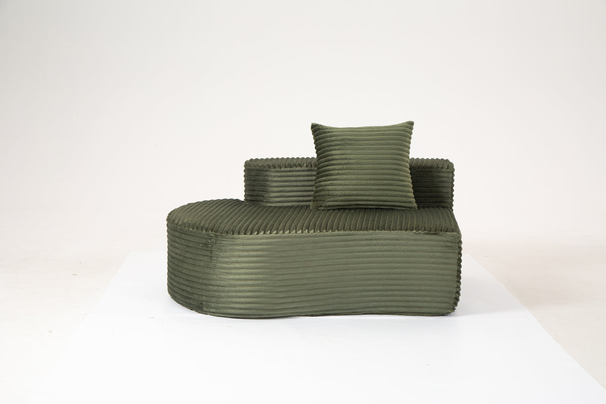 Cozy Corduroy 2-Seater Sofa with Lumbar Pillows