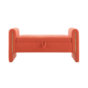 Modern Teddy Upholstered Large Bed End Bench With Arms And Storage