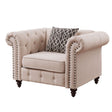 Aurelia - Linen Chair With Pillow - Beige - Best Buy Furniture