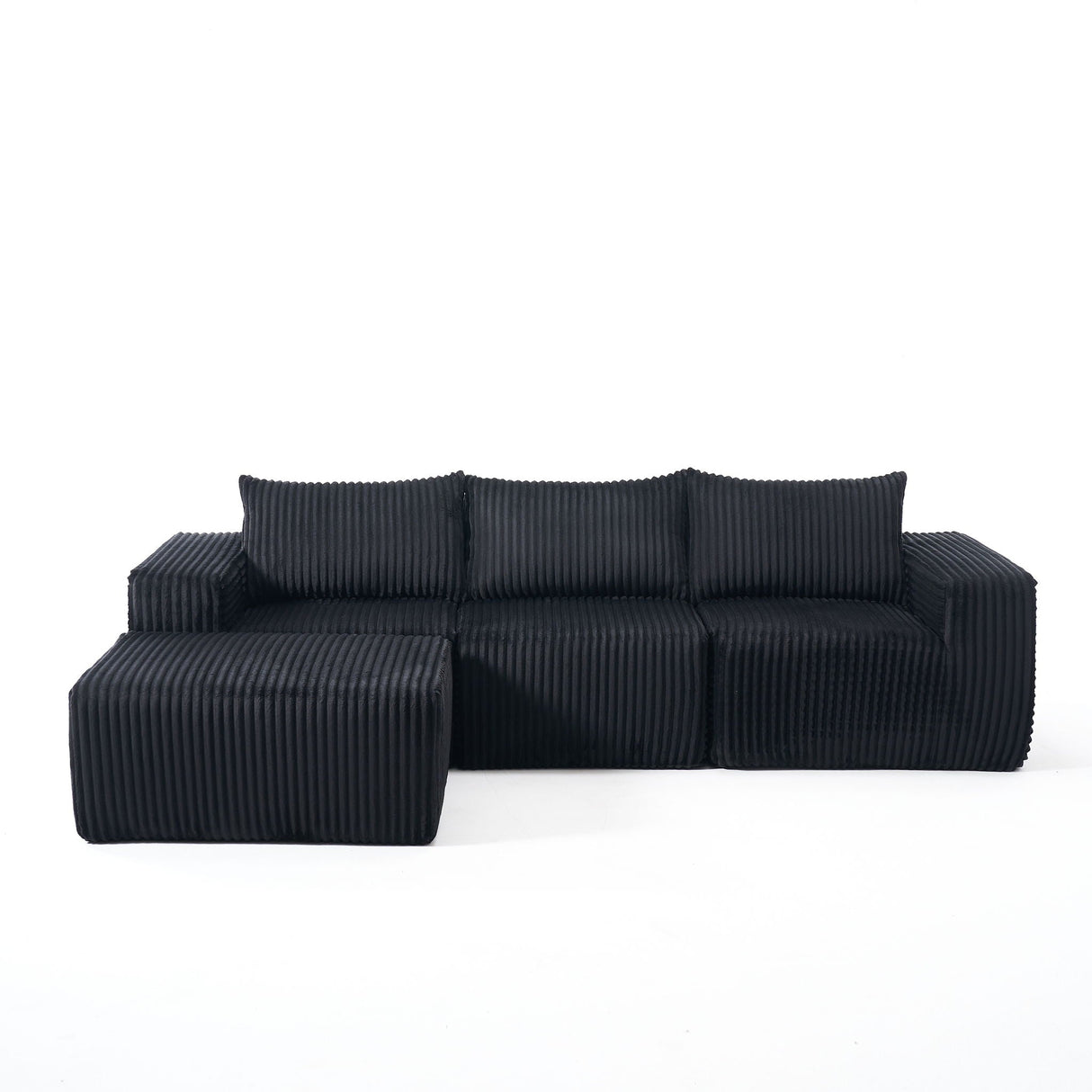 L-Shape Modern Minimalist Modular Sectional Sofa with Deep Seats
