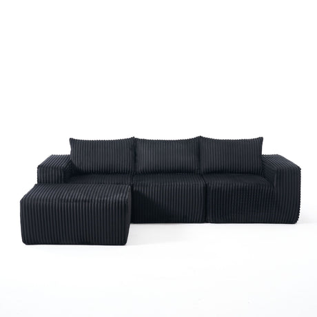 L-Shape Modern Minimalist Modular Sectional Sofa with Deep Seats