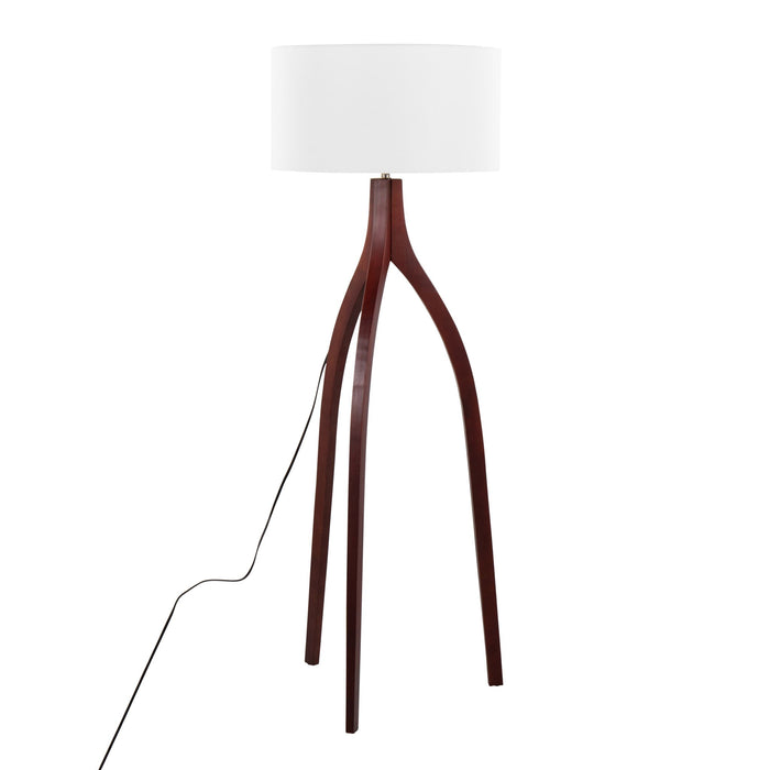 Contemporary Floor Lamp with Tripod Base - Dark Brown
