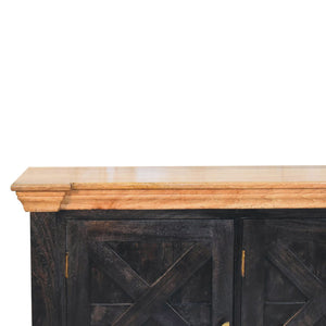 Solid Wood Regal Rustic Sideboard - 6 Compartments