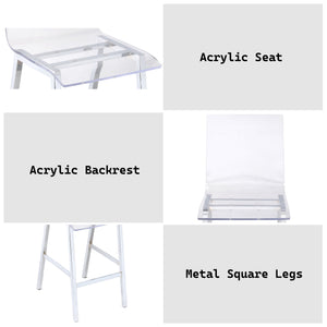 Nadie Clear Acrylic Armless Dining Chair
