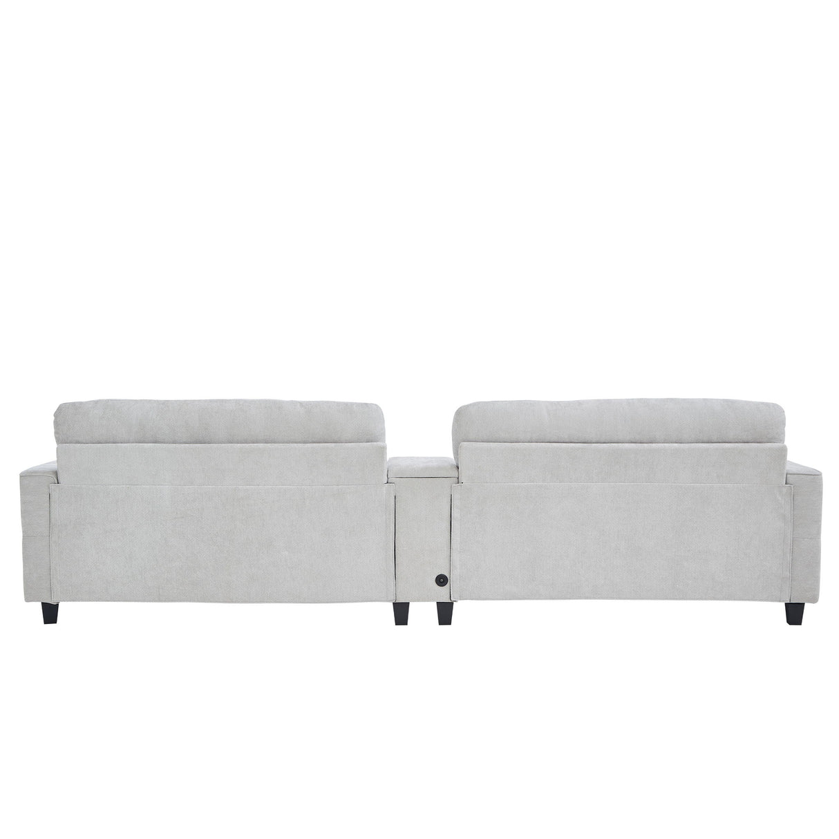 Modern Sectional Sofa U-Shaped With Movable Ottomans, tooth Speakers, LED Lights And Modular Storage