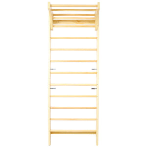 Swedish Ladder, Stall Bars Set For Physical Therapy & Gymnastics - Natural