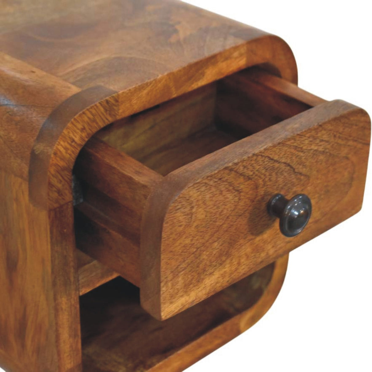 Solid Wood Curved Wall Mounted Bedside Table