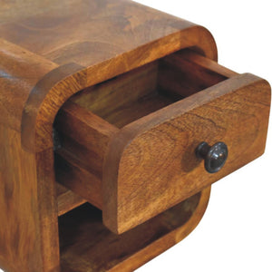 Solid Wood Curved Wall Mounted Bedside Table