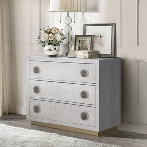 Anpu - Faux Crocodile Skin Console Cabinet - Silver - Best Buy Furniture