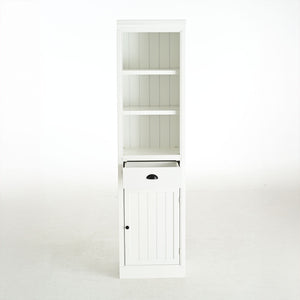 Retro Style 75'' Tall Display Shelf With Cabinet For Hallways Living Room Kitchen - White