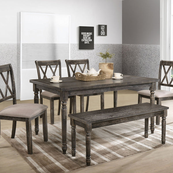 Claudia II - Weathered 7 Pieces Dining Room Set - Gray - Best Buy Furniture