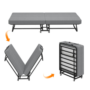 75" Folding Bed with Memory Foam Mattress