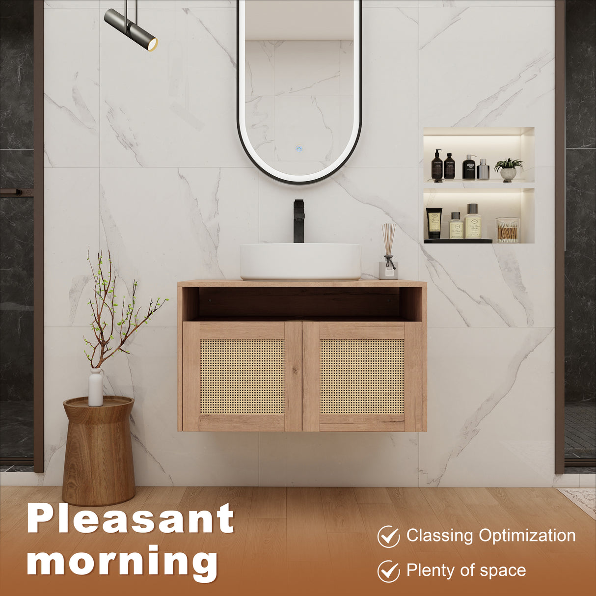 30" Bathroom Vanity with Ceramic Art Sink