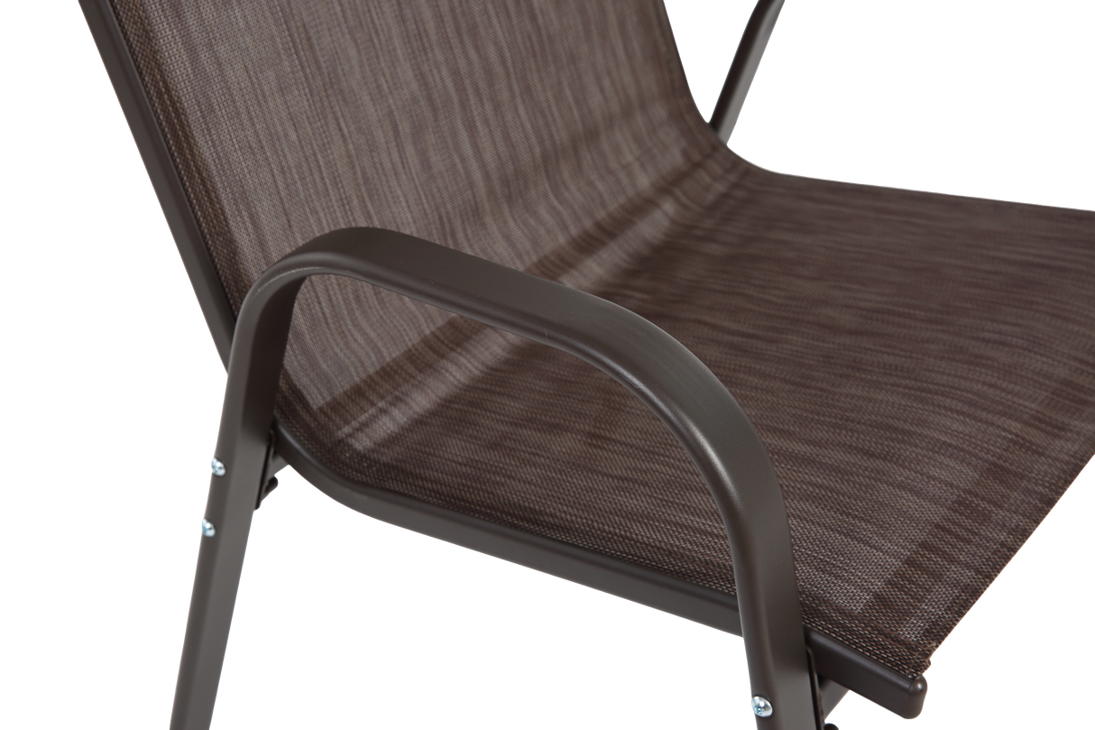 6 Piece Patio Chairs with High Backrest and Armrest - Brown