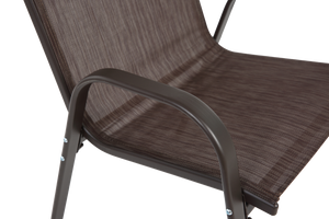 8 Piece Patio Chairs with Breathable Textilene Fabric - Brown
