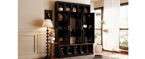 U-Can Farmhouse Entryway Storage Cabinet Coat Closet
