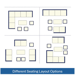 7 Piece Outdoor Dining Set With Cushions, Modular Sectional Sofa And Table