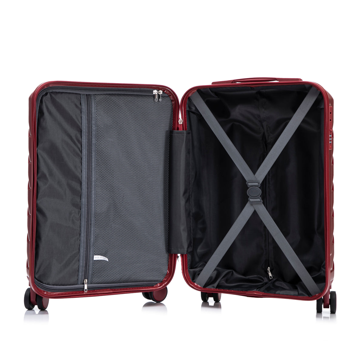 14"/20" 2-Piece ABS Spinner Wheel Luggage Set with Cosmetic Case