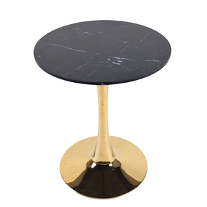 Mid-Century Black Marble Tulip Table