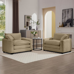 Modern Classic Fabric Single Chair Deep Seat Sofa With Pillow
