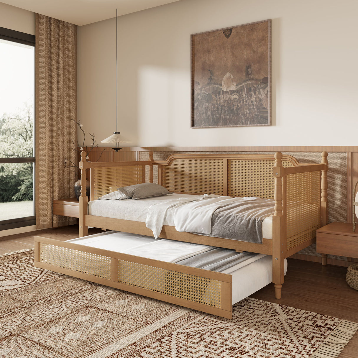 Traditional Style Daybed With Trundle