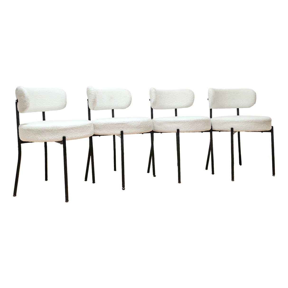 Mid-Century Modern Dining Chair With Curved Backrest