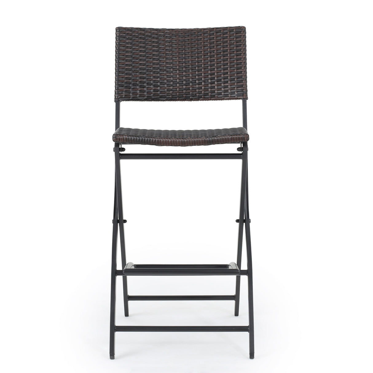 Outdoor Wicker Barstools Faux Rattan Patio Bar Stools - Set of 2