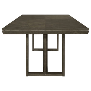 Glenmoor - Rectangular Dining Table With Geometric Double Pedestal Base - Dark Gray