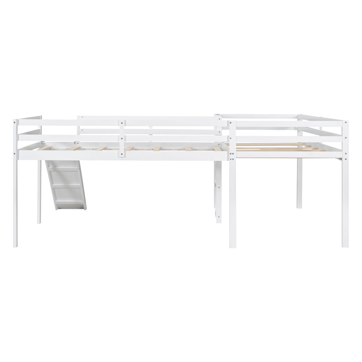 L Shaped Loft Bed With Ladder And Slide