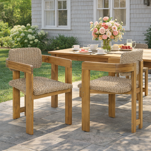 Outdoor Acacia Wood Dining Chair Set of 2