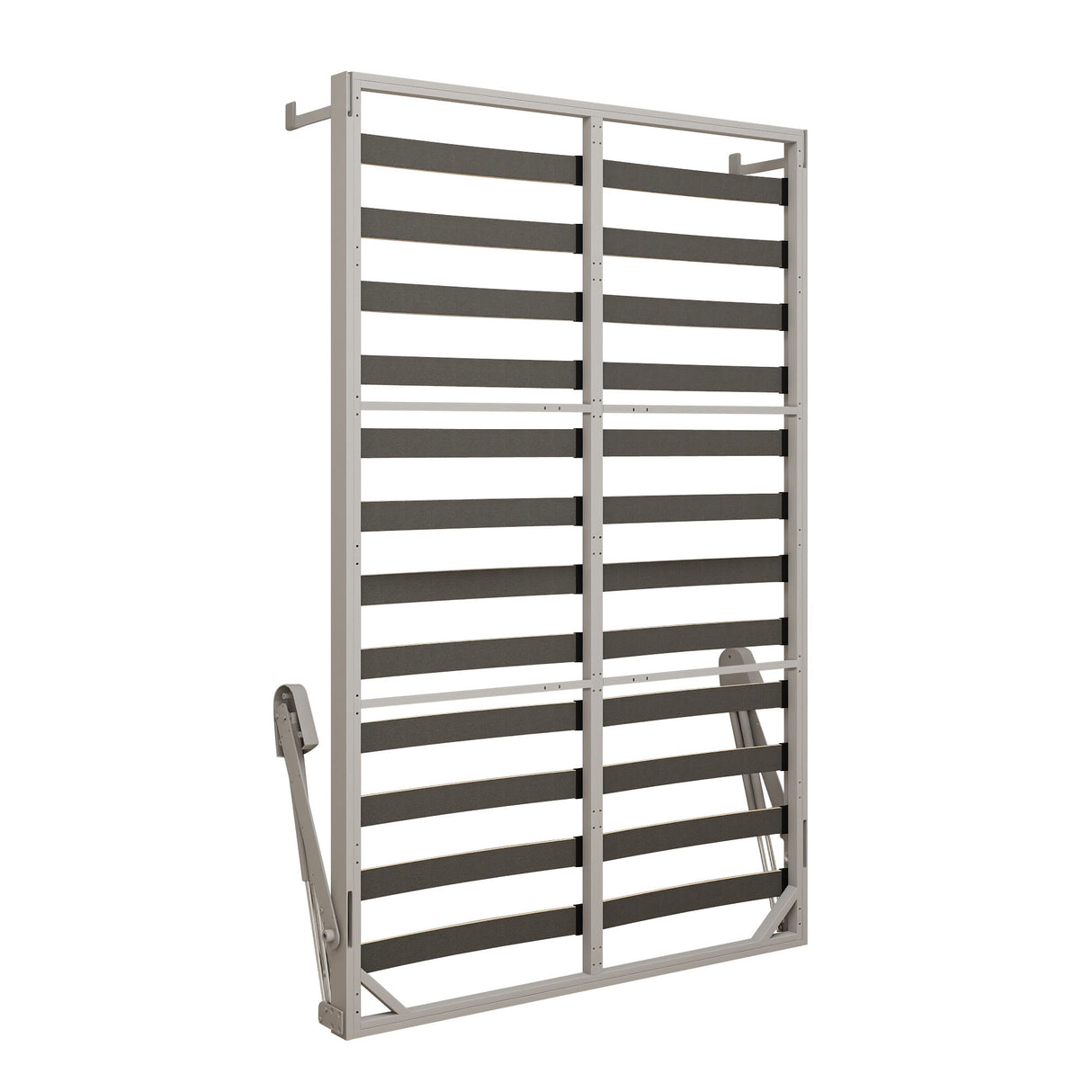 Queen Size Vertical Murphy Wall Cabinet Folding Bed With Automatic Legs - Gray