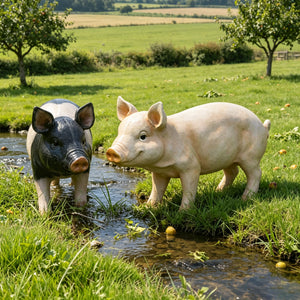 Garden Pig Statues Outdoor Decor