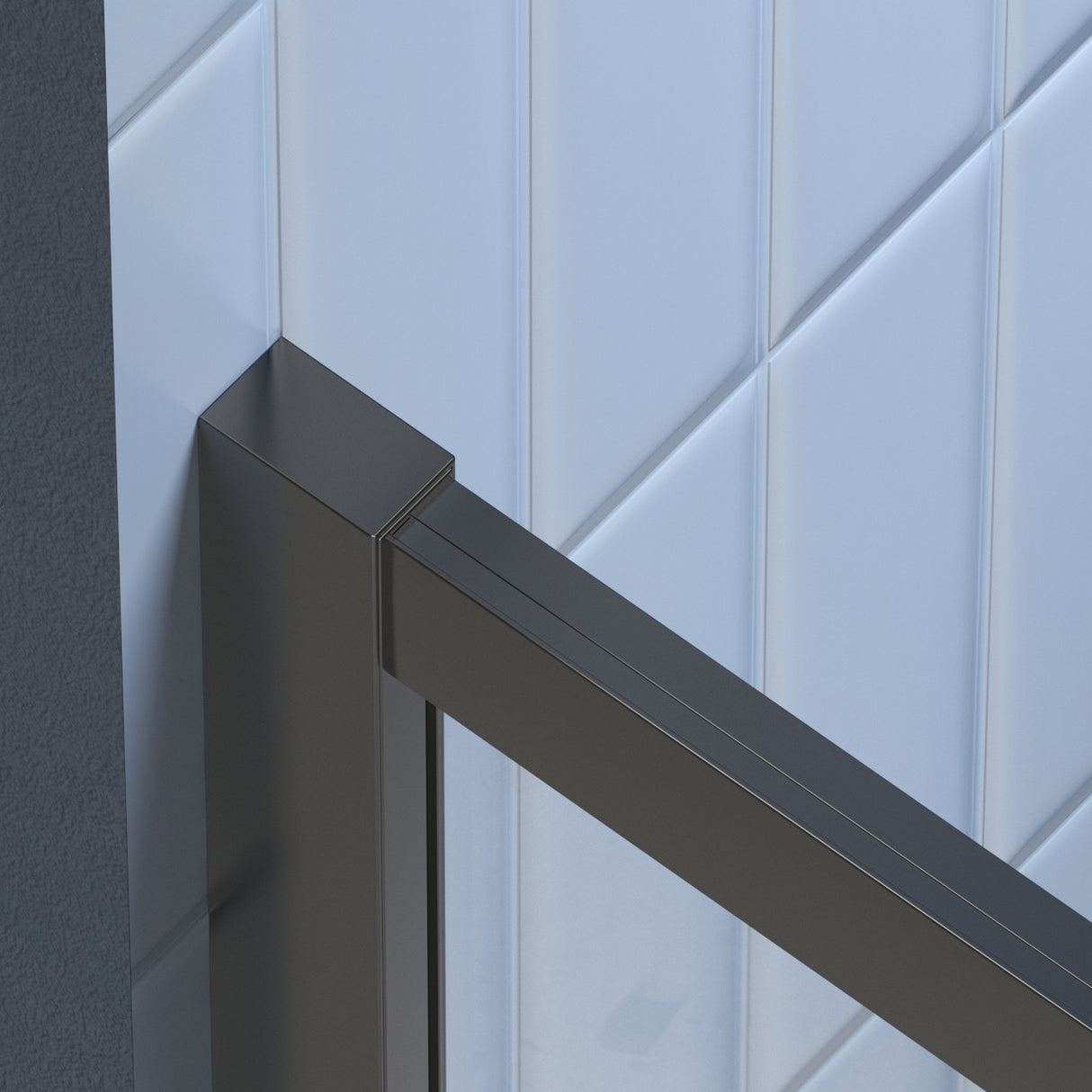 Sliding Shower Door with 1/4" Tempered Clear Glass, 34.625 in. x 72 in.