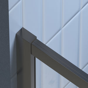 Sliding Shower Door with 1/4" Tempered Clear Glass, 34.625 in. x 72 in.
