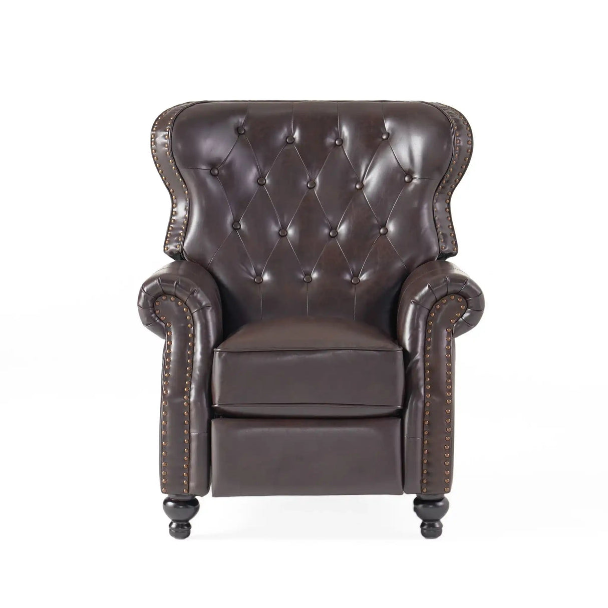 Contemporary Style Push Back Recliner With Button Tufted Stitching And Nailhead Trim - Best Buy Furniture