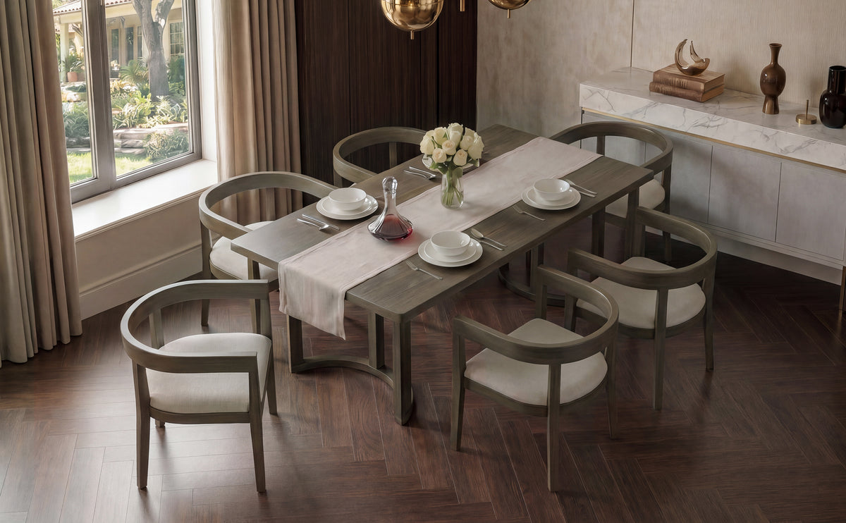 TREXM 7 Piece Dining Table Set for 6