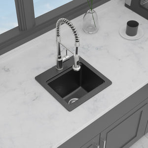 Quartz Drop-In Topmount Bar Sink - 15" x 15" x 9.65"