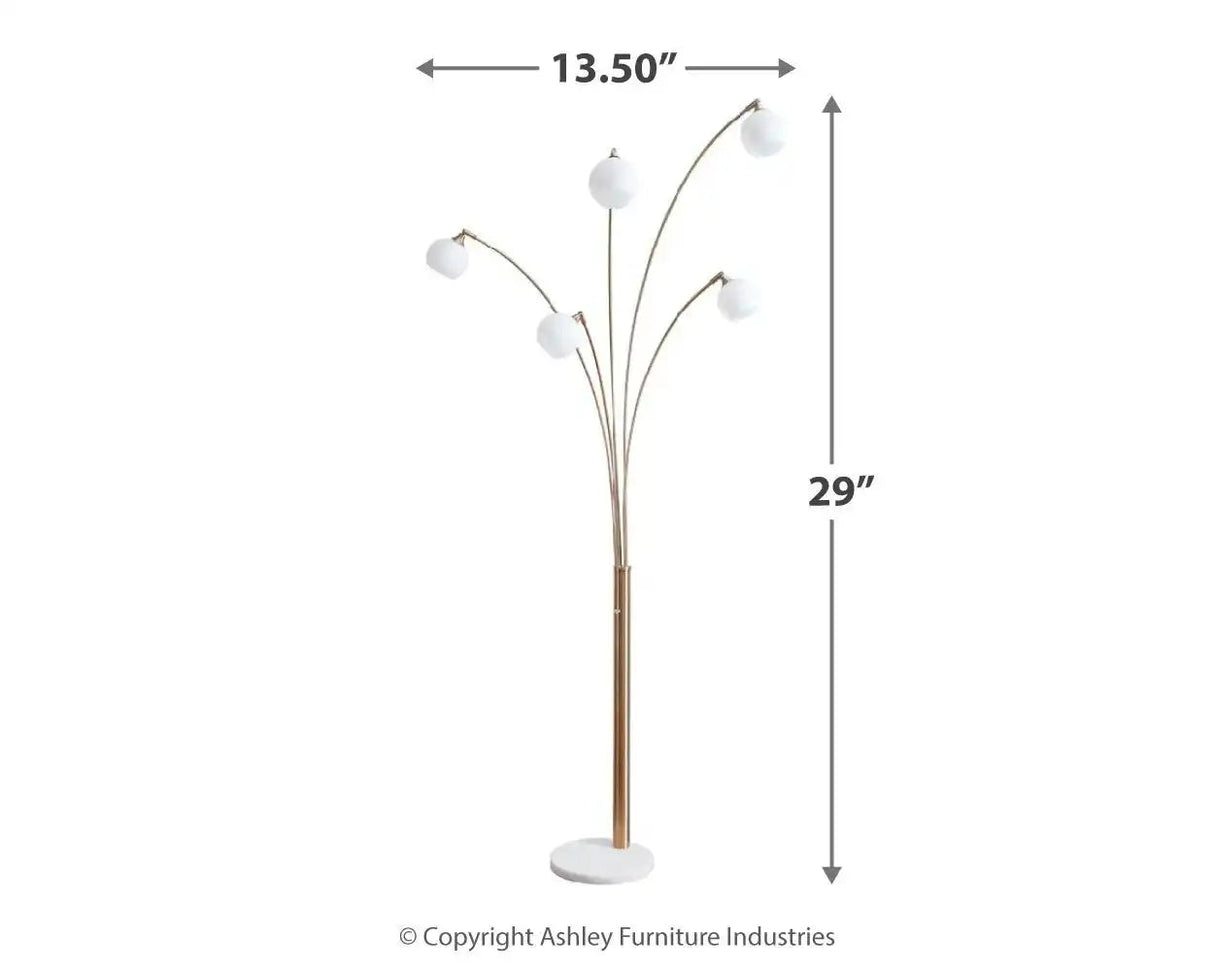 Taliya - Metal Arc Lamp - Champagne / White - Best Buy Furniture