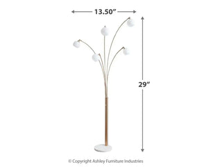 Taliya - Metal Arc Lamp - Champagne / White - Best Buy Furniture