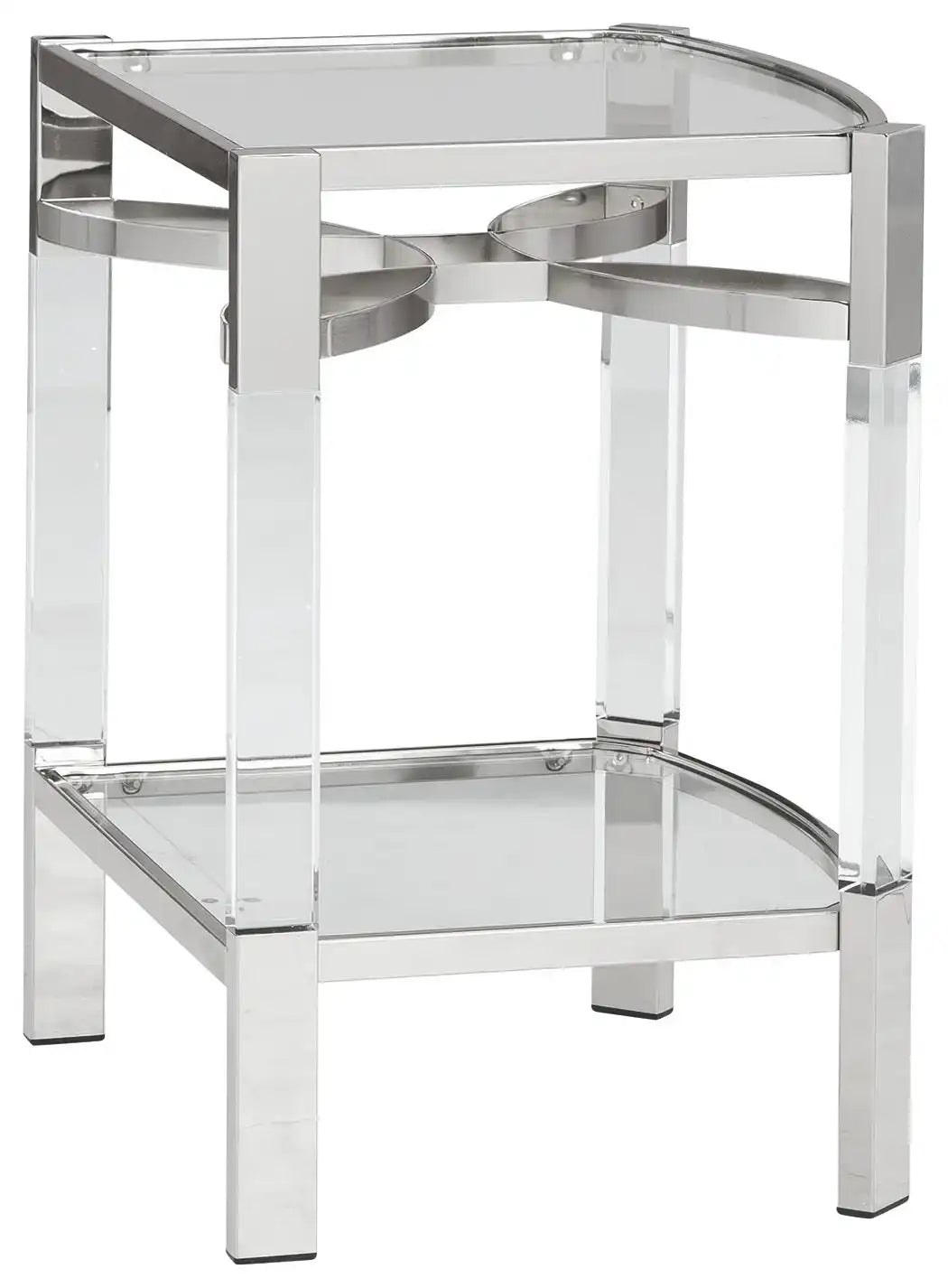 Chaseton - Accent Table - Clear / Silver Finish - Best Buy Furniture