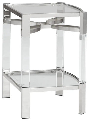 Chaseton - Accent Table - Clear / Silver Finish - Best Buy Furniture