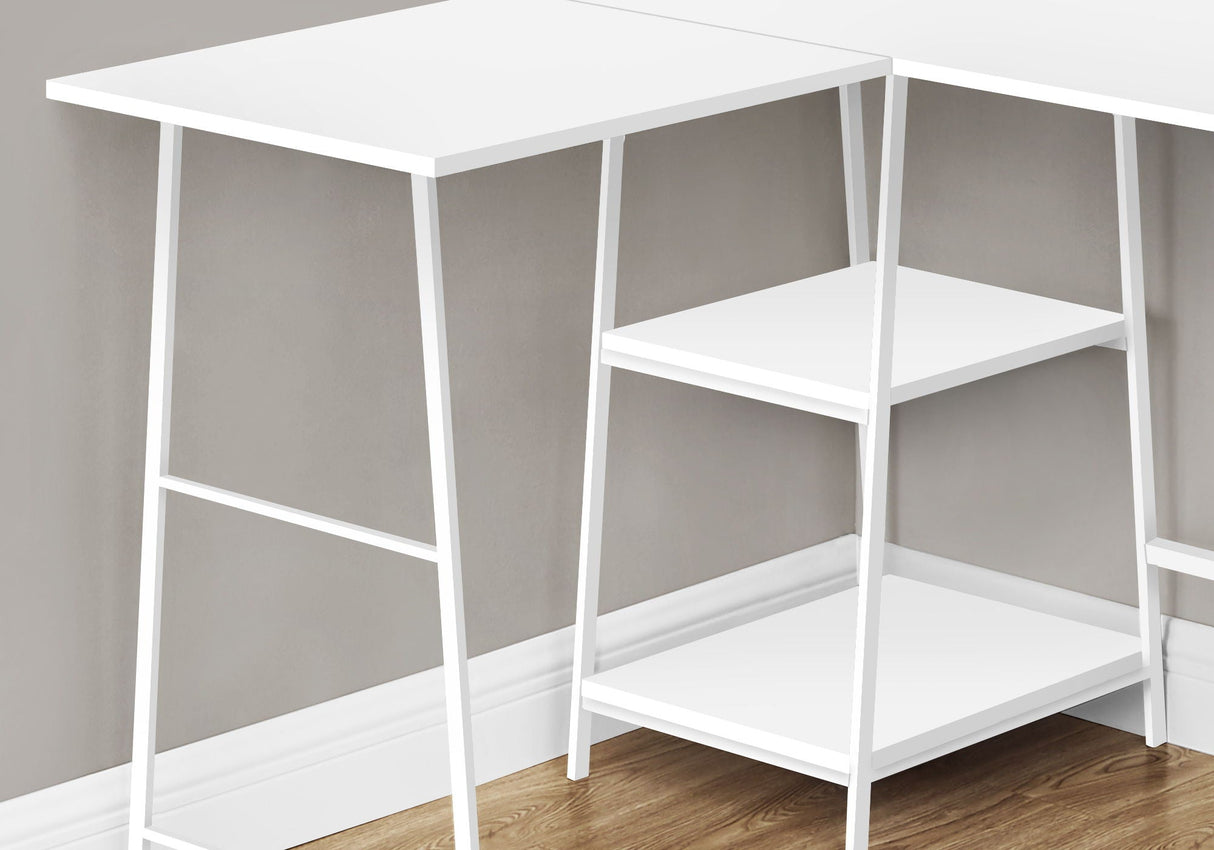 Computer Desk, Home Office, Corner, Storage Shelves, L Shape, Work, Laptop, Contemporary, Modern - White Base - Best Buy Furniture
