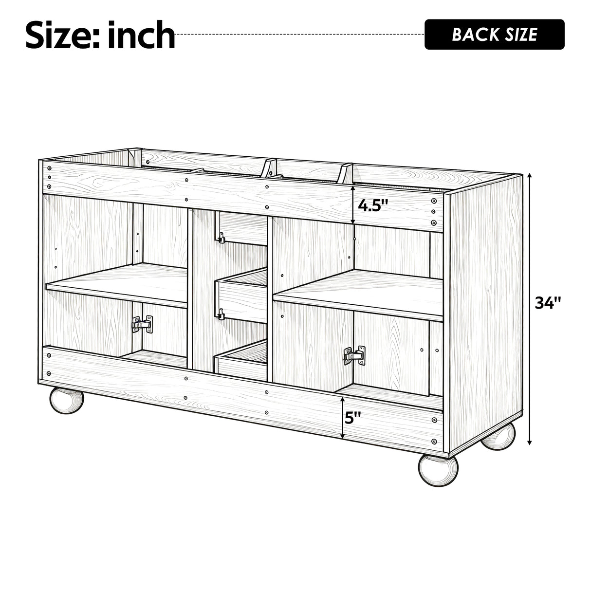 58.3" Bathroom Vanity Cabinet Only with Soft-Close Drawers