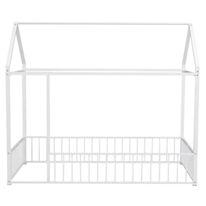 Metal Bed House Bed Frame With Fence