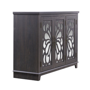 3 Door Mirrored Sideboard Cabinet With Adjustable Shelves