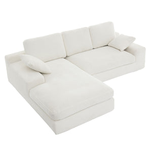 Compressed Sofa With 3 Back Cushions, 2 Throw Pillows