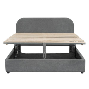 Upholstered Platform Bed With Hydraulic Storage System